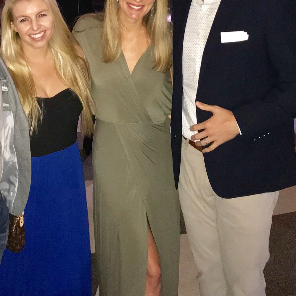 Lovers + Friends Green Maxi Dress w/ slit